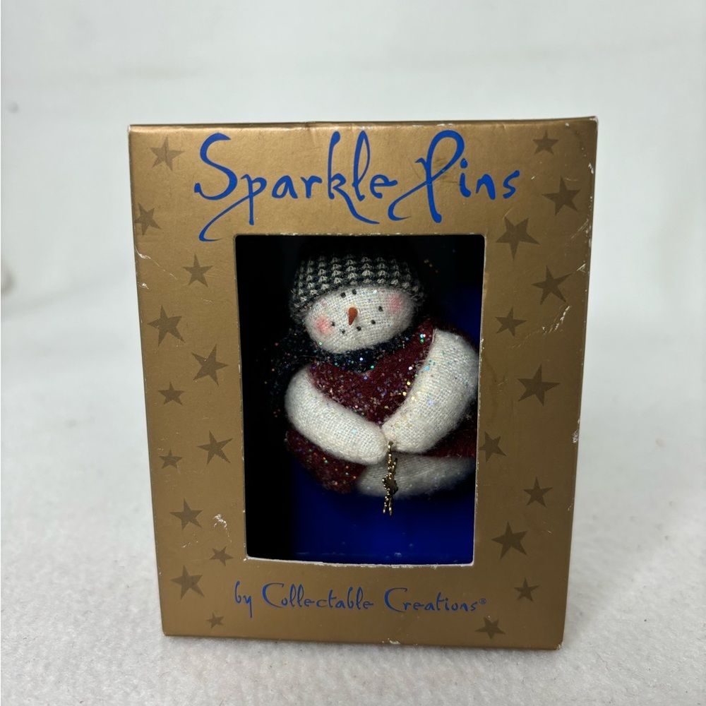 VTG 2001 Sparkle Pin Collectable Creations Snowboy Snowman New